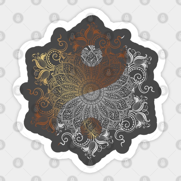 Mandala - Yang Fire & Ice Sticker by aleibanez